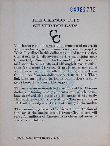 GSA 1884-CC Morgan Dollar - Brilliant Uncirculated