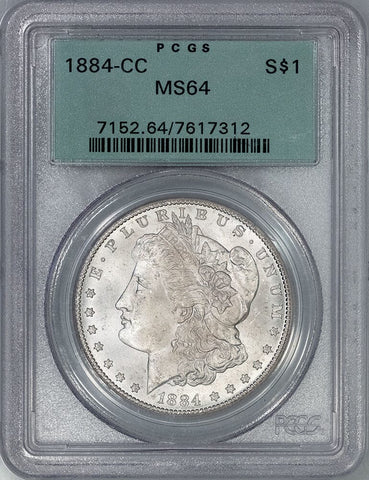 1884-CC Morgan Dollar - PCGS MS 64 OGH - Choice Brilliant Uncirculated