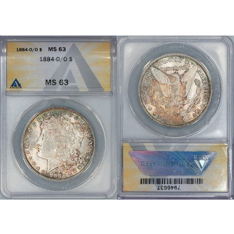 1884-O/O Morgan Dollar - ANACS MS 63 - Choice Brilliant Uncirculated