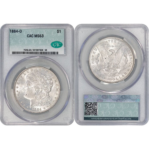 1884-O Morgan Dollar - CAC MS 63 - Choice Brilliant Uncirculated