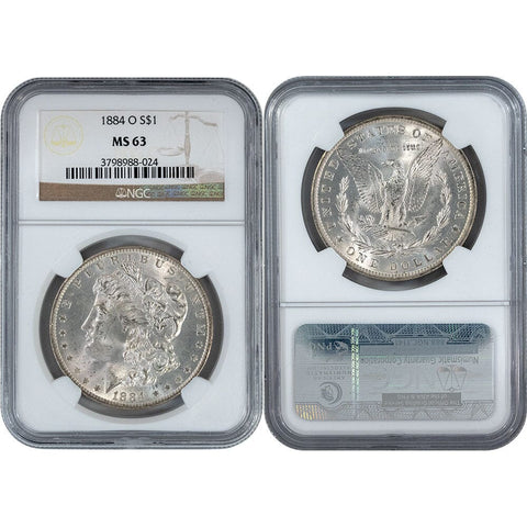 1884-O Morgan Dollar - NGC MS 63 - Choice Brilliant Uncirculated