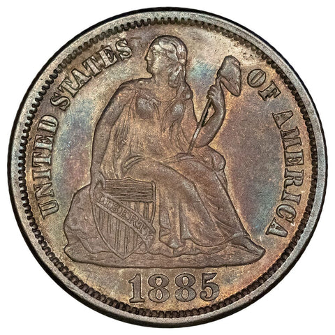 1885 Seated Liberty Dime - Toned Uncirculated PL