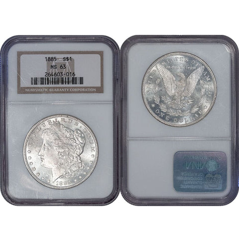 1885 Morgan Dollar - NGC MS 63 - Choice Brilliant Uncirculated