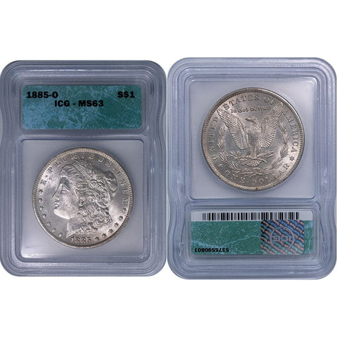 1885-O Morgan Dollar - ICG MS 63 - Choice Brilliant Uncirculated