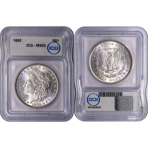 1885 Morgan Dollar - ICG MS 63 - Choice Brilliant Uncirculated