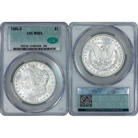 1885-O Morgan Dollar - CAC MS 63 - Choice Brilliant Uncirculated