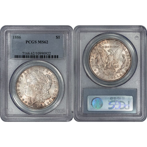 1886 Morgan Dollar - PCGS MS 62 - Brilliant Uncirculated