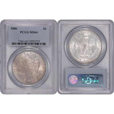 1886 Morgan Dollar - PCGS MS 64 - Choice Toned Uncirculated