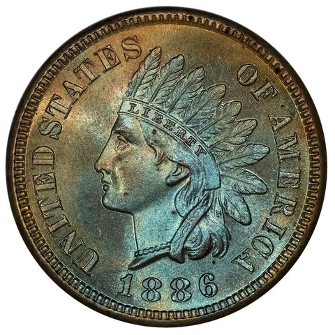 1886 T-1 Indian Head Cent - Uncirculated Brown