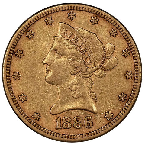 1886 $10 Liberty Gold Eagle - Very Fine+ Details