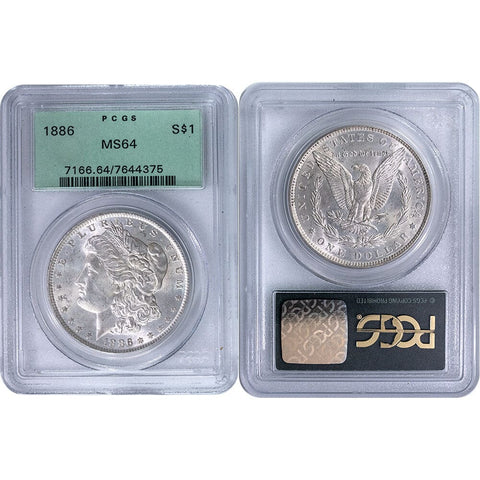 1886 Morgan Dollar - PCGS MS 64 OGH - Choice Brilliant Uncirculated