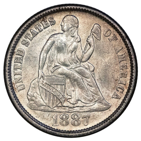 1887 Liberty Seated Dime - Lustrous About Uncirculated