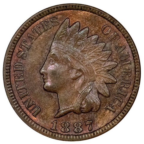 1887 Indian Cent - PCI MS 63 RB - Brown Uncirculated