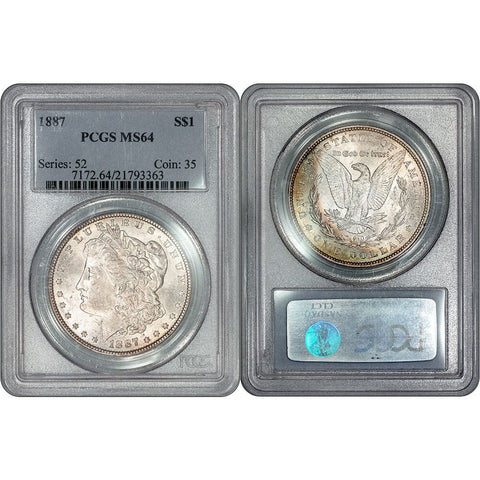 1887 Morgan Dollar - PCGS MS 64 - Choice Brilliant Uncirculated