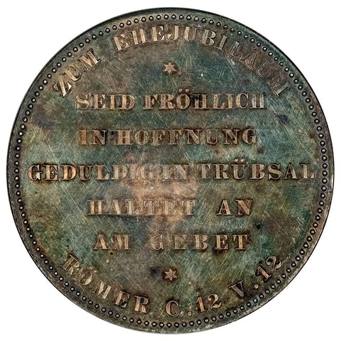 (1888-1918) Prussia, Wilhelm II Golden Wedding Anniversary Silver Medal Som-W82 - NGC PF 62