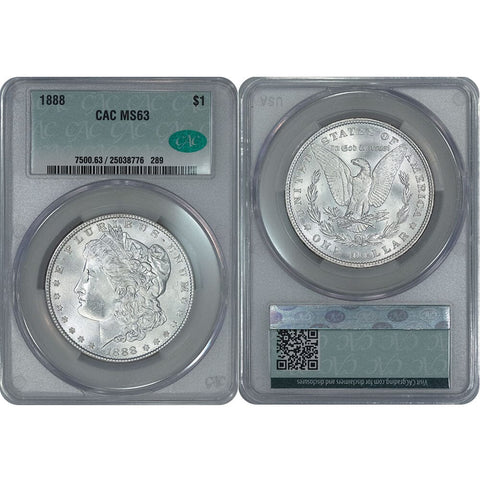 1888 Morgan Dollar - CAC MS 63 - Choice Brilliant Uncirculated