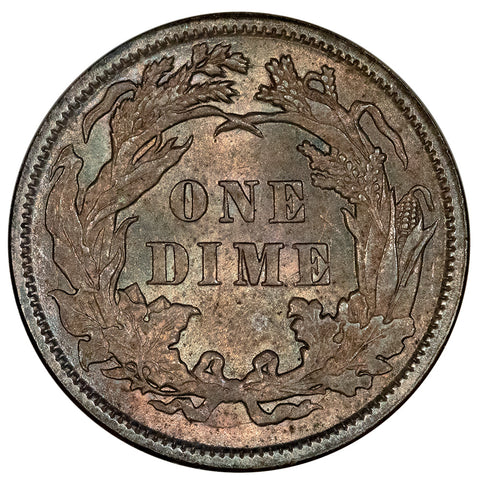 1890 Seated Liberty Dime - NGC MS 64 CAC - Choice Uncirculated, 'Fatty' Slab