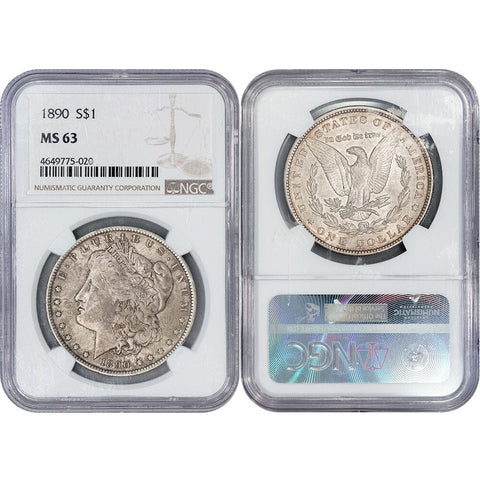 1890 Morgan Dollar - NGC MS 63 - Choice Brilliant Uncirculated