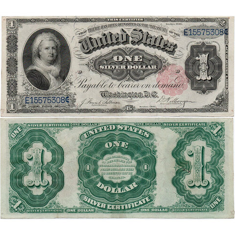 1891 $1 "Martha Washington" Silver Certificate Fr. 223 - Very Fine+