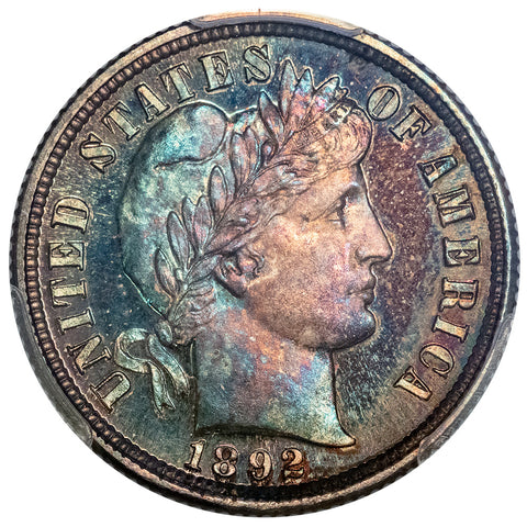 Proof 1892 Barber Dime - PCGS PR 65 - Pretty, Toned, Gem Proof