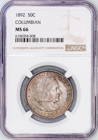 1892 Columbian Silver Commemorative Half Dollar - NGC MS 66