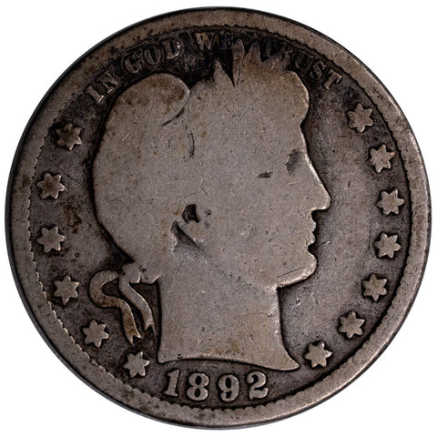 1892-S Barber Quarter - Very Good