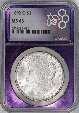 1892-O Morgan Dollar - NGC MS 63 - Choice Brilliant Uncirculated