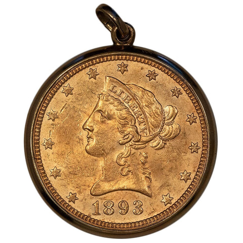 1893 $10 Liberty Gold Eagle - Brilliant Uncirculated in 14K Bezel