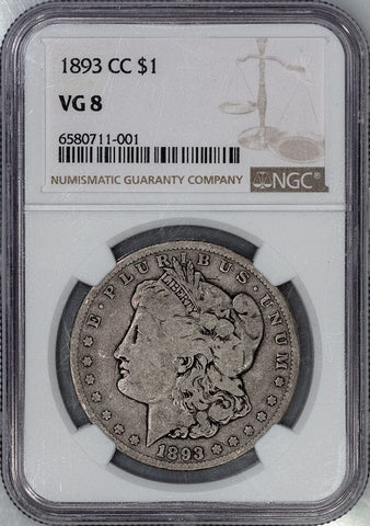 1893-CC Morgan Dollar - NGC VG 8 - Carson City