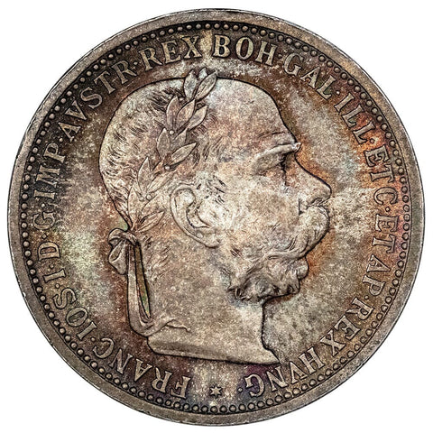 1895 Austria Silver Corona KM. 2804 - Choice Toned Uncirculated