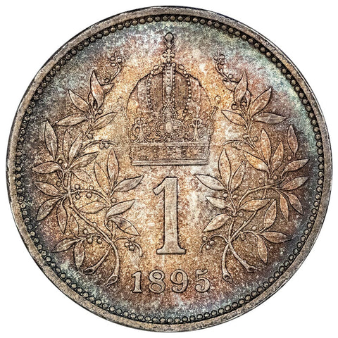 1895 Austria Silver Corona KM. 2804 - Choice Toned Uncirculated