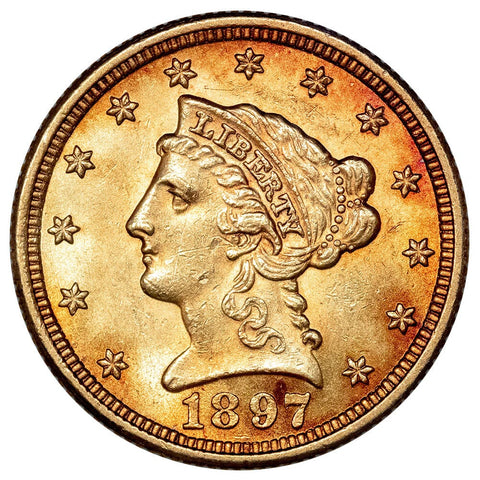 1897 $2.5 Liberty Gold Coin - Brilliant Uncirculated