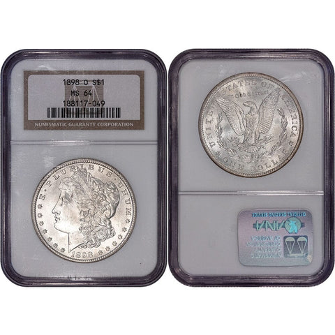 1898-O Morgan Dollar - NGC MS 64 - Choice Brilliant Uncirculated