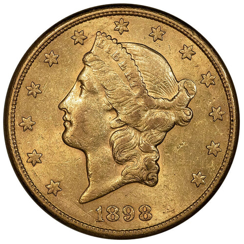 1898-S $20 Liberty Double Eagle Gold Coin - Extremely Fine