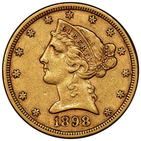 1898-S $5 Liberty Head Gold - Extremely Fine