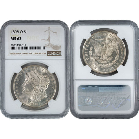 1898-O Morgan Dollar - NGC MS 63 - Choice Brilliant Uncirculated