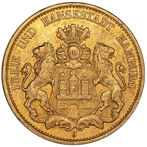 1899-J German States, Hamburg Gold 20 Marks KM. 618 - About Uncirculated