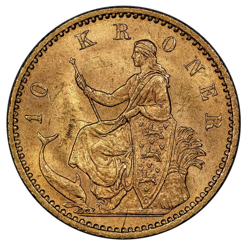 Denmark - 1900(h) VBP;HC 10 Kroner Gold - KM.790.2 - About Uncirculated