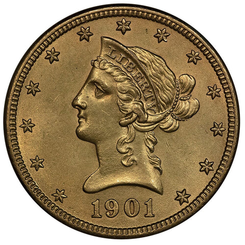 Stunning 1901 $10 Liberty Gold Eagle - Brilliant Uncirculated