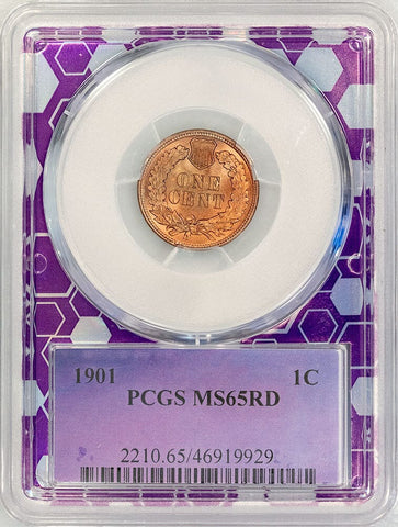 1901 Indian Head Cent - PCGS MS 65 Red - Blazing Red Gem Uncirculated