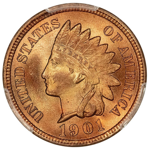 1901 Indian Head Cent - PCGS MS 65 Red - Blazing Red Gem Uncirculated