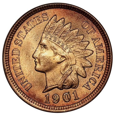 1901 Indian Head Cent - Red Uncirculated Details