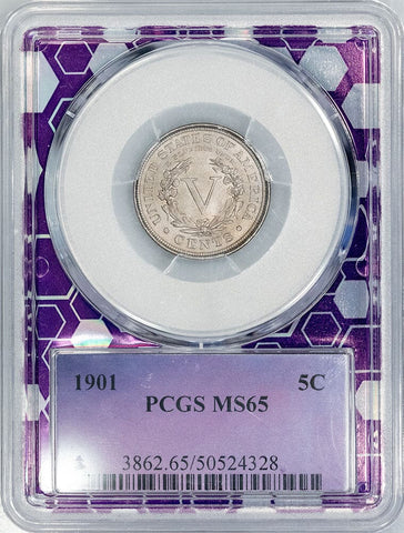 1901 Liberty Head V Nickel - PCGS MS 65 - Gem Brilliant Uncirculated