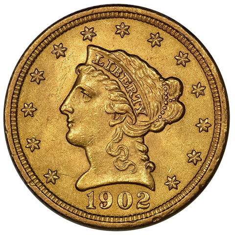 1902 $2.5 Liberty Gold Coin - Brilliant Uncirculated