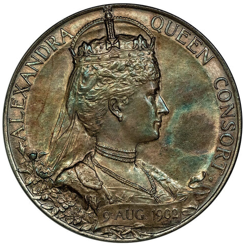 1902 Great Britain Edward VII Coronation Silver Medal 55mm - Uncirculated in Original Box