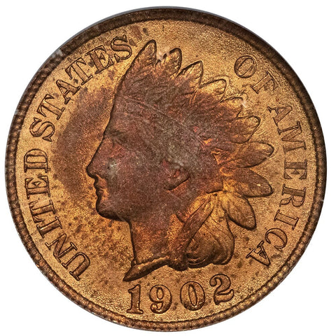 1902 Indian Head Cent - PCGS MS 63 RB - Choice Uncirculated Red & Brown