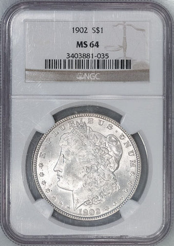 1902 Morgan Dollar - NGC MS 64 - Choice Brilliant Uncirculated