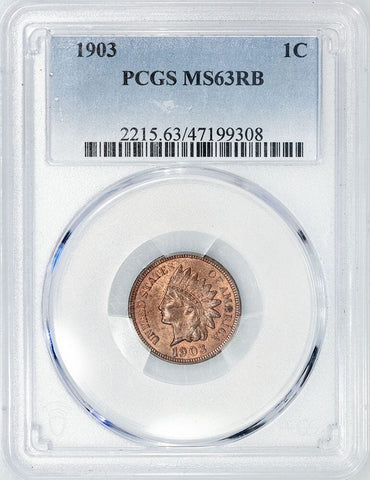 1903 Indian Head Cent - PCGS MS 63 RB - Choice Uncirculated Red & Brown
