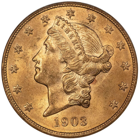 1903 $20 Liberty Double Eagle Gold Coin - NGC MS 63 - Choice Uncirculated