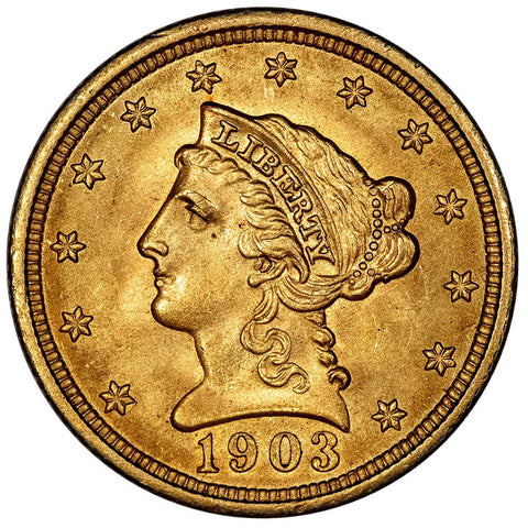 1903 $2.5 Liberty Gold Coin - Choice Brilliant Uncirculated